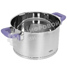 Кастрюля LARA LR02-255 Лаванда 6,4 л, 24 см, нержавеющая сталь, с крышкой