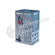 Пылесос вертикальный Sakura SA-8322R серый/красный, питание от сети, 180 Вт, уборка сухая, пылесборник 1 л