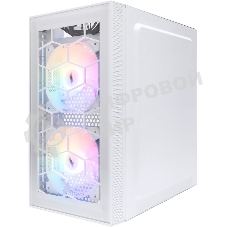 Компьютерный корпус 1STPLAYER FIREBASE X1 белый, mATX, 3x120мм LED fans