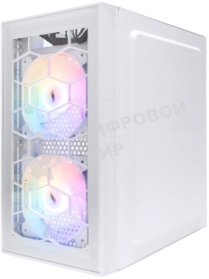 Компьютерный корпус 1STPLAYER FIREBASE X1 белый, mATX, 3x120мм LED fans