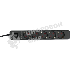 Сетевой фильтр Гарнизон 2.0 EPS-5-B-3 5р, 10А, 3 м, ур.защиты 2+, черный, пакет (21443)