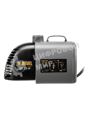 Насос фонтанный Denzel FNP110-34, 112 Вт, подъем 3,4 м, 3400 л/ч, колокольчик/каскад/гейзер