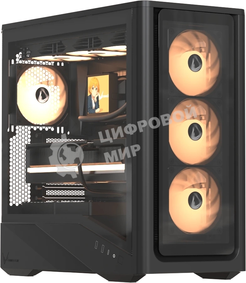 Компьютерный корпус Aerocool \ Formula V Line Air Power G9 DUO PA Black, ATX, TYPE-C*1, USB3.0*2, MESH/GLASS FRONT PANEL, FRONT 3x PERFORMANCE ARGB, REAR 1x PERFORMANCE ARGB