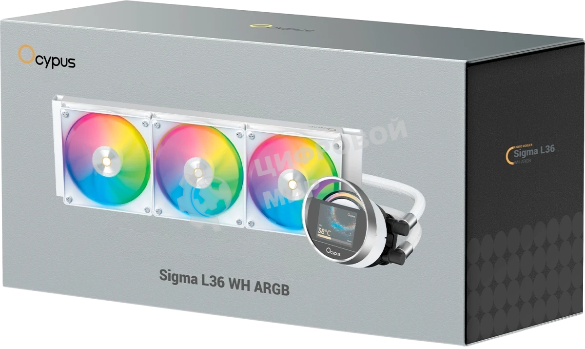 Система охлаждения Ocypus Sigma L36 WH ARGB, 360мм, LCD Pump 2.4