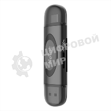 Кард-ридер Netac WK14/черный/Micro SD/Micro SDHC/Micro SDXC/SD/SDHC/SDXC/USB Type-A/USB Type-C/пластик