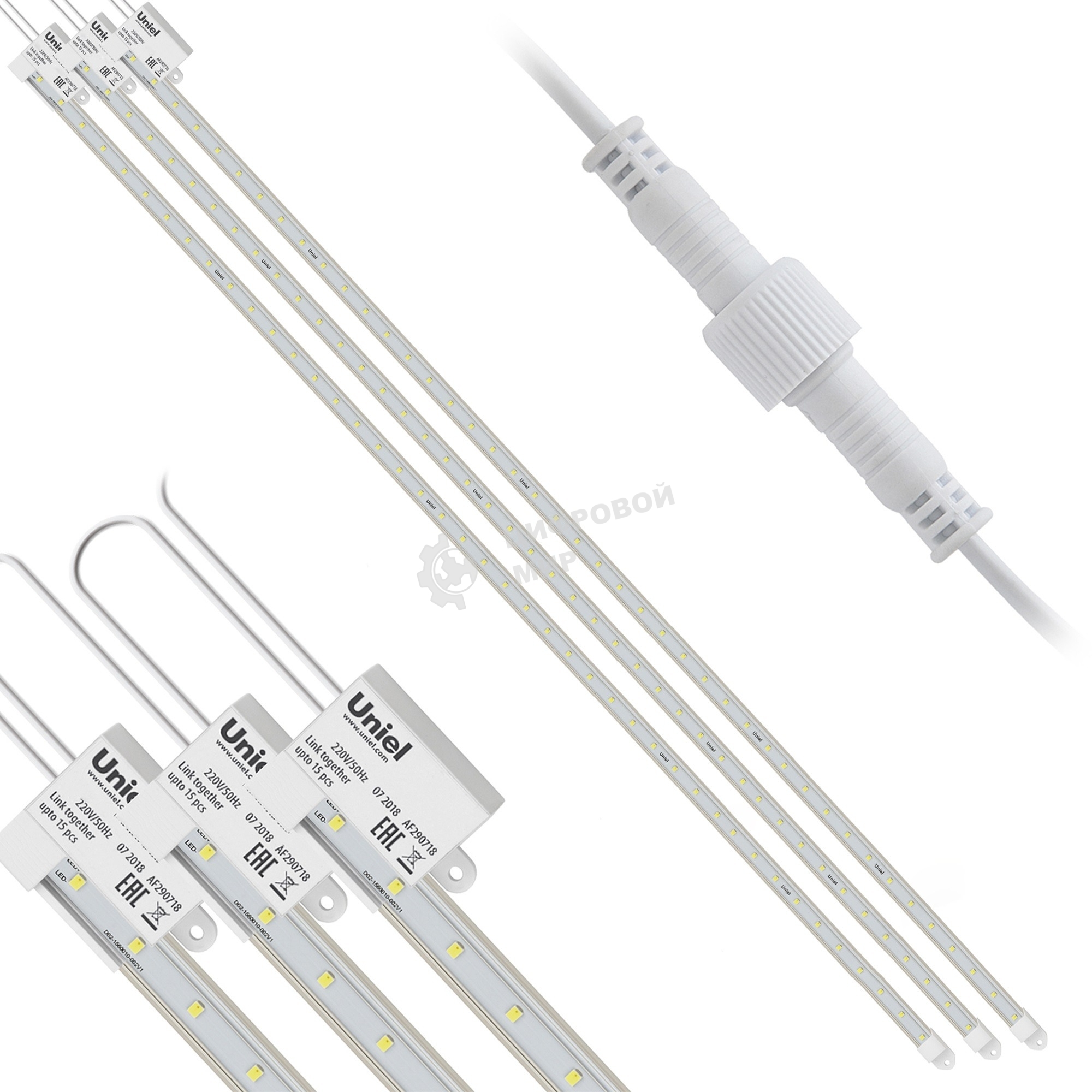 Светильник для растений светодиодный Uniel линейный ULY-P91-20W/SPFR/K IP65 AC220V CLEAR KIT03 1200мм. Спектр для фотосинтеза. В составе набора из 3-х штук.