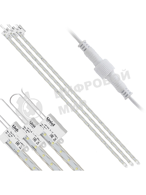 Светильник для растений светодиодный Uniel линейный ULY-P91-20W/SPFR/K IP65 AC220V CLEAR KIT03 1200мм. Спектр для фотосинтеза. В составе набора из 3-х штук.