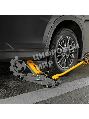 Домкрат гидравлический подкатной с фиксатором Denzel 2,5 т,85-385 мм, в пласт. кейсе