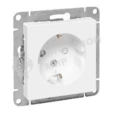 Механизм розетки EKF UP1-SOW-111 16А, с заземлением, со шторками, белый Эпика