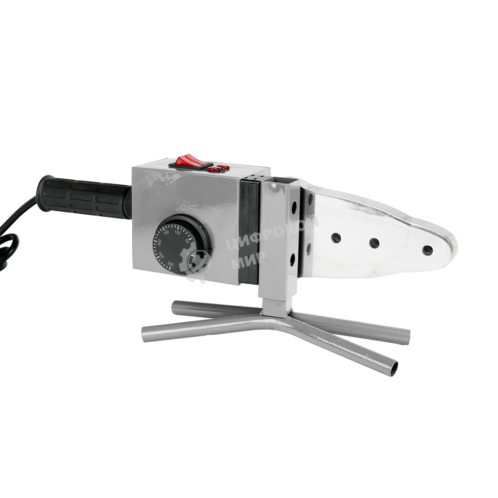 Аппарат для сварки пластиковых труб ПОБЕДА, ПТ-2435, 2 мощных нагревательных элемента, 2435 Вт., 6 насадок, металлический кейс