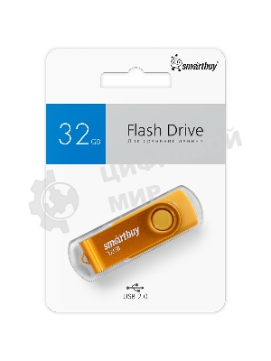 Флешка USB Smartbuy Twist Yellow (SB032Gb2TWY), 32Gb, USB 2.0, R/W 15/12, желтый