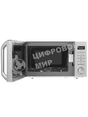 Микроволновая печь Haier HMB-DM208SA серебристый/черный, 20 л, 800 Вт, переключатели - кнопки, поворотный механизм