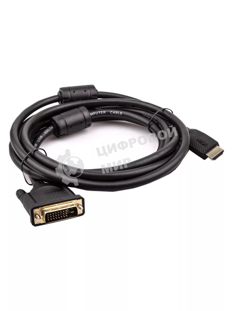 Кабель HDMI AM/DVI(24+1)M, 3 м, CU, 1080P@60Hz, 2F, VCOM CG484GD-3M