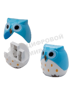 Точилка для карандашей ручная Silwerhof Owl Солнечная коллекция, 2 отверстия, пластик, ассорти, коробка