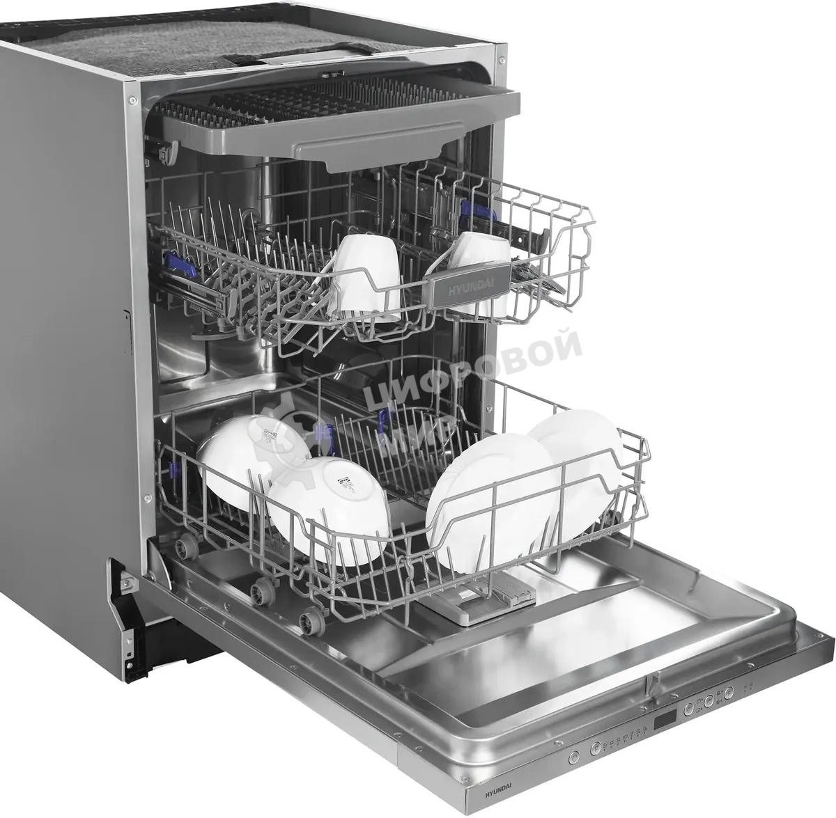 Встраиваемая посудомоечная машина Hyundai HBD 674, серебристый, 59.8 см, 14 компл., 49 дБ, класс A++