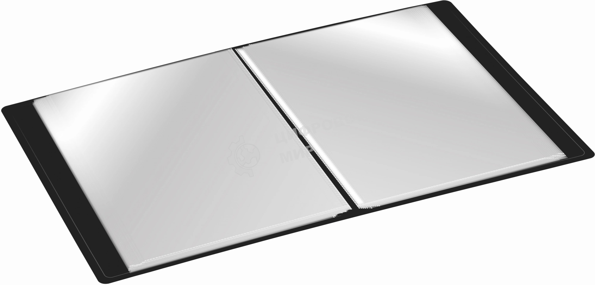 Папка с 80 прозрачными вкладками Silwerhof Eco A4, пластик, 0.7мм, черный