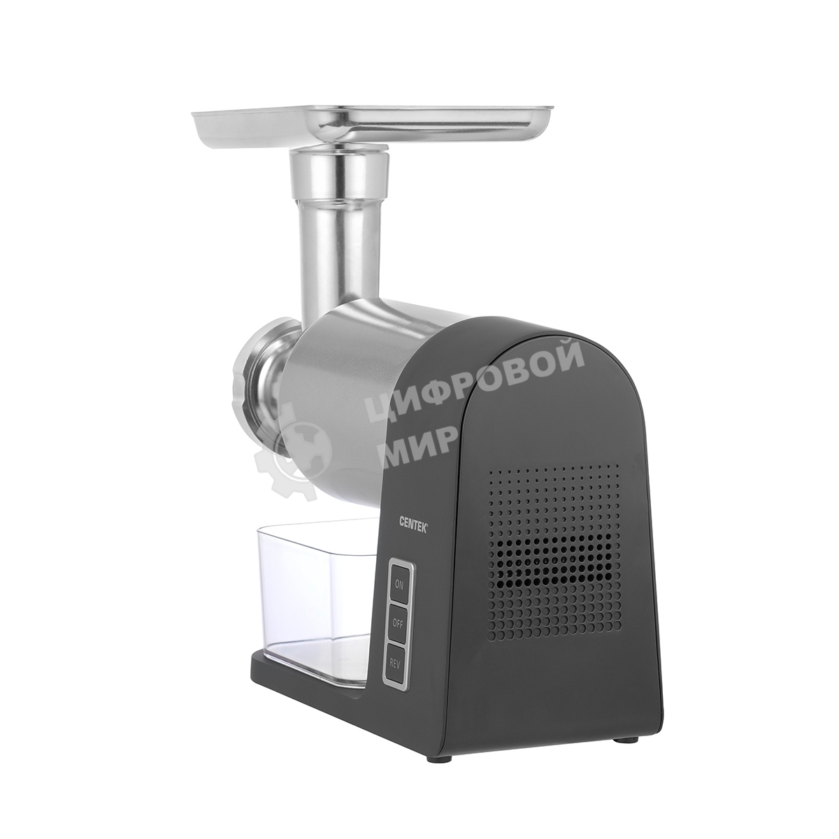 Мясорубка электрическая Centek CT-1607 серый, 3000 Вт, 3.0 кг/мин, реверс, металлический лоток, насадки - 5