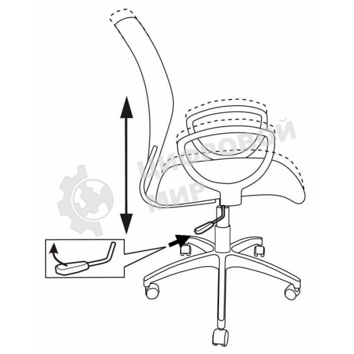 Кресло компьютерное Бюрократ Ch-599/R/TW-97N спинка сетка красный TW-35N, сиденье красный TW-97N