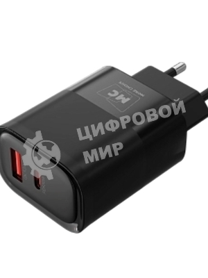Сетевое зарядное устройство MORE CHOICE (4620202555557) NC81i СЗУ 1USB+1Type-C 3.0A PD 20W+ QC3.0, черный