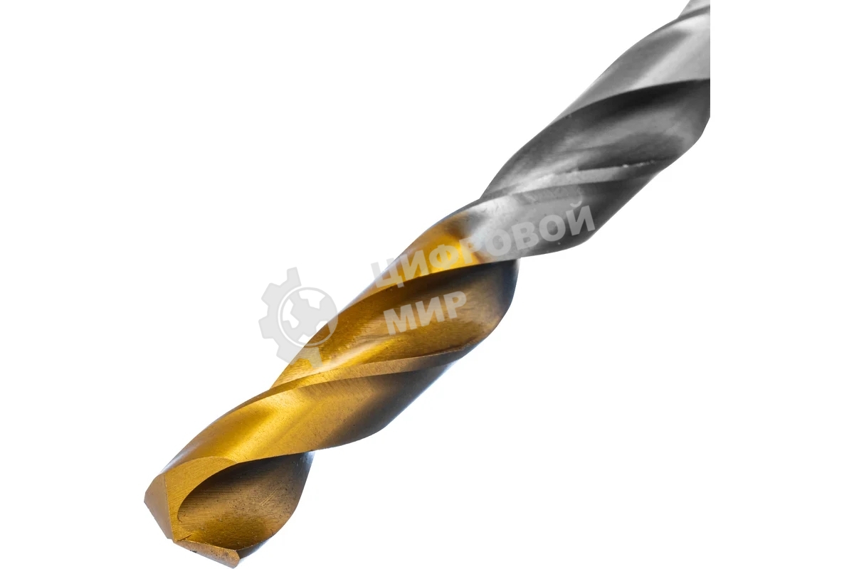 Сверло спиральное по металлу Denzel 8,5 х 165 мм, Р6М5, Golden Tip, удлиненное