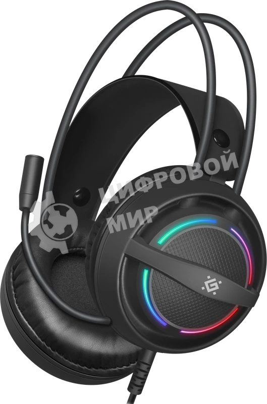 Гарнитура Defender Dexter RG чёрный, проводная, USB / 2 x mini jack 3.5 мм, подсветка