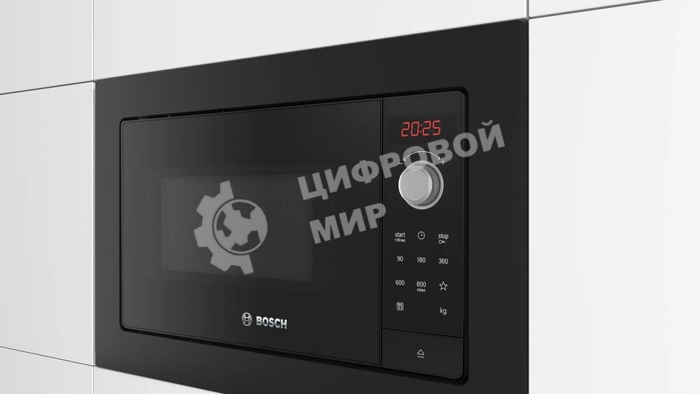 Встраиваемая микроволновая печь Bosch BFL623MB3 черный, 20 л, 800 Вт, переключатели - поворотный механизм/сенсор
