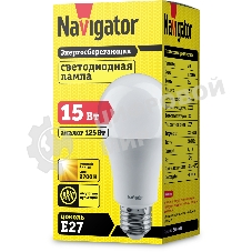 Лампа светодиодная Navigator NLL-A70/А60-15-230-2.7K-E27