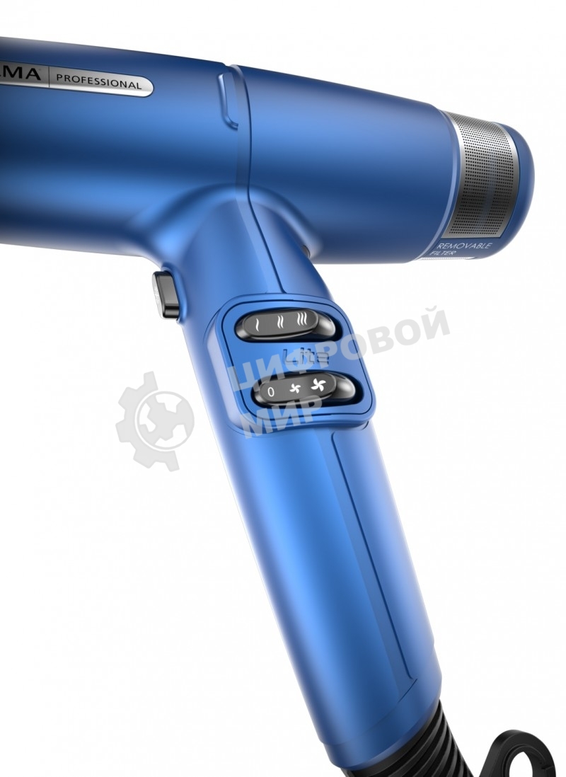 Фен GA.MA IQ LITE синий, 1600 Вт, компактный, ионизация