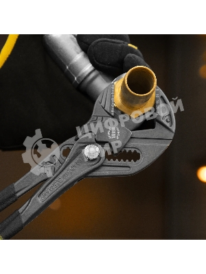 Клещи переставные Denzel кнопочный механизм, обливные рукоятки, сантехнические, 250 мм