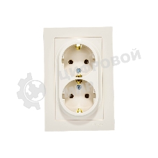 Розетка 2-м AtlasDesign с заземл. 16А в сборе беж. SchE ATN000224
