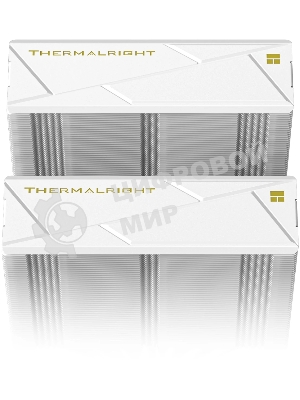 Кулер для процессора Thermalright Royal Pretor 130 Ultra White (4-pin PWM, 158mm, Ni/Cu, 7x6mm, 1x120mm ARGB +1x130mm, 69CFM/81.88CFM, 27dBA/28.3dBA, 2150RPM/1750RPM, S: 1200, 1700, 1851, 115X, 2011, 2066, AM4, AM5, white)