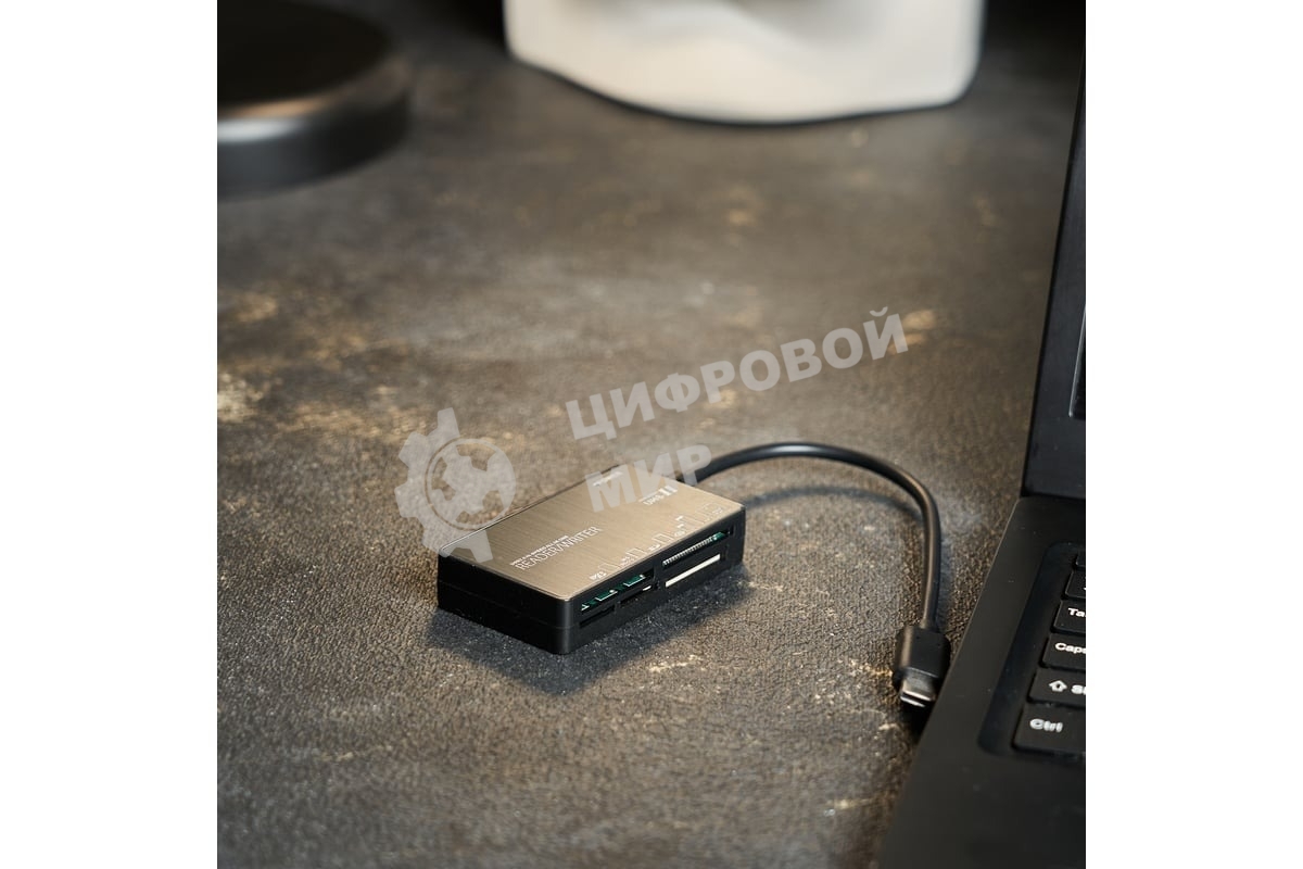 Кард-ридер Rexant 18-4118/черный/MS/MS PRODUO/M2/MMC/SD/microSD/microSDHC/microSDXC/USB Type-C/пластик