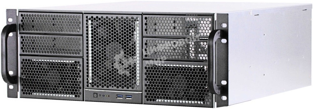 Корпус компьютерный Procase RE411-D4H11-E-55 Корпус 4U server case,4x5.25+11HDD,черный,без блока питания,глубина 550мм,MB EATX 12