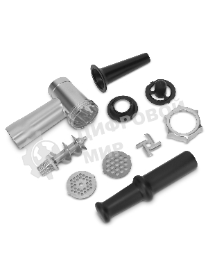 Мясорубка электрическая Vitek VT-3615 черный, 1700 Вт, 2.0 кг/мин, реверс, защита от перегрузки, насадки - 4