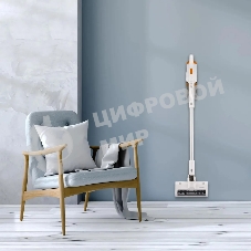 Пылесос вертикальный Coolfort CF-3001 белый, питание от аккумулятора, 150 Вт, уборка сухая, пылесборник 0.5 л, работа от АКБ max 30 мин.