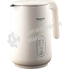 Чайник электрический Panasonic NC-CWK72A 1.5 л, 1500 Вт, полупропилен/нержавеющая сталь, бежевый