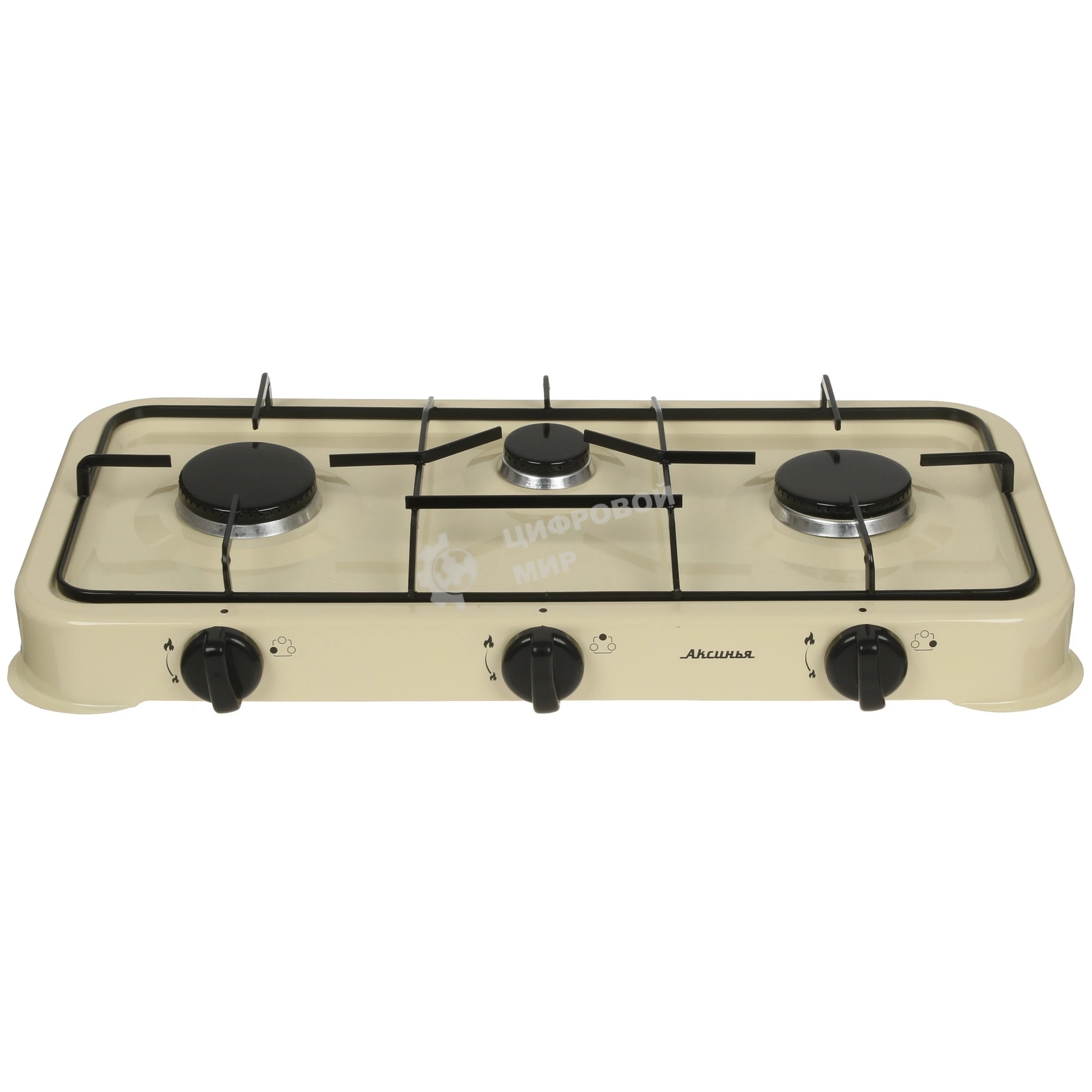 Плита настольная газовая АКСИНЬЯ КС-107 трехконфорочная,бежевый