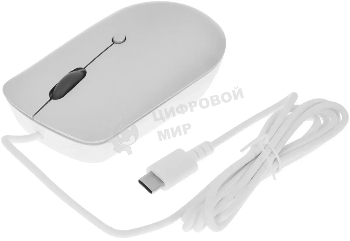 Мышь проводная Lenovo 540 светло-серый, 2400 dpi, USB-C, кнопки - 4