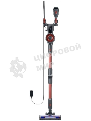 Пылесос вертикальный Kitfort КТ-5539 красный/серый, питание от аккумулятора, 225 Вт, уборка сухая, пылесборник 0,6 л