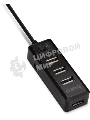 USB-концентратор Buro BU-HUB4-0.5L-U2.0, USB 2.0, USB 4 порта, USB
