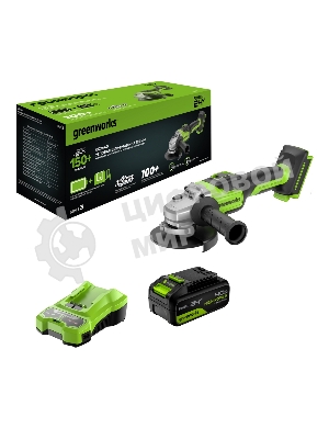Углошлифовальная машина Greenworks GD24AG 754Вт 10500об/мин рез.шпин.:M14 d=125мм (3200207CUB)