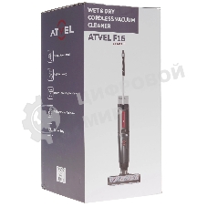 Пылесос вертикальный Atvel F16 Upright серый/красный, питание от аккумулятора, 150 Вт, уборка влажная/сухая, пылесборник 0.45 л