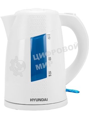 Чайник электрический Hyundai HYK-P2407 1.7л. 2200Вт белый/голубой (корпус: пластик)