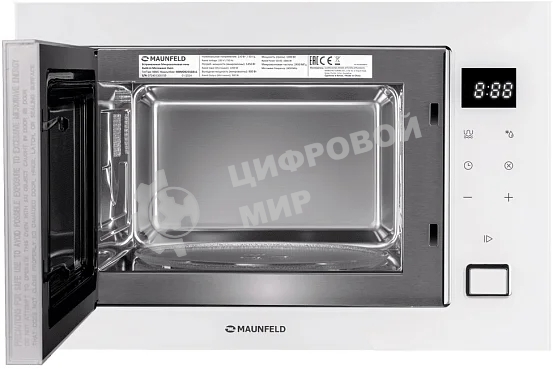 Микроволновая печь встраиваемая Maunfeld MBMO925SGW11 белый, 25 л, 900 Вт, переключатели - сенсор
