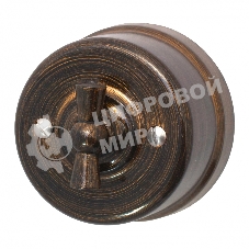 Выключатель поворотный Bironi B1-202-25 2-кл. ОП Лизетта 10А IP20 ретро 4 полож. ABS-пластик бронза