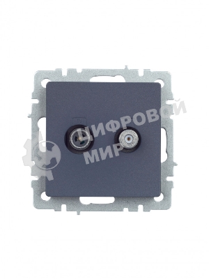 Розетка телевизионная двойная TV+SAT IEK BRITE РТВ/РСп12-БрМ маренго