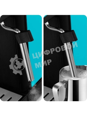 Кофеварка рожковая Kitfort КТ-7461 бирюзовый/черный, исп. кофе - молотый, 1.2 л, 1350 Вт, 20 бар