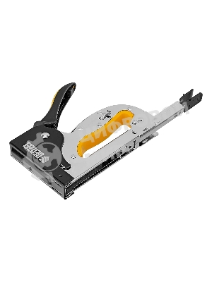 Степлер Denzel металл., скобы в комплекте, плавная регулировка удара, 2К рукоятка, тип 53, 4-14 мм