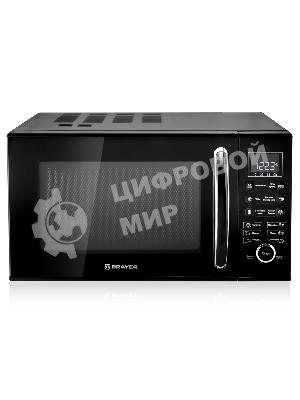 Микроволновая печь BRAYER BR2503 черный, 23 л, 900 Вт, переключатели - кнопки, поворотный механизм