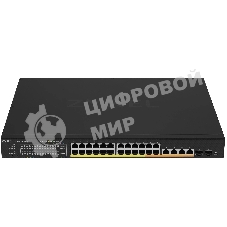 Коммутатор Zyxel XMG1930-30HP, 24×2.5 Гбит/с + 4×10G + 2×SFP+, 28×PoE++ (700 Вт), L3, управляемый